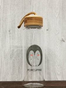 Animal Collection Bamboo Lid Glass Bottle (Porcupine)