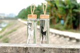 B&W Deer Collection Glass Bottle  (White)